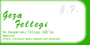 geza fellegi business card